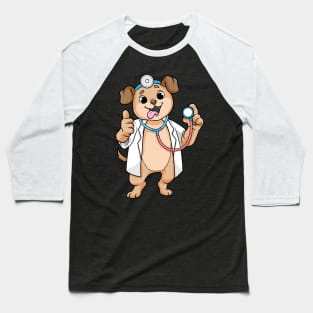 Dog as Doctor with Stethoscope Baseball T-Shirt